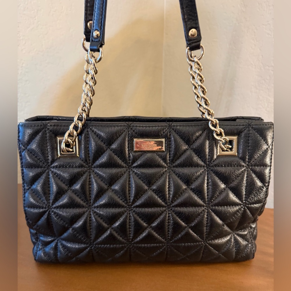 Kate Spade Vintage Black Quilted Shoulder Bag with Gold Chain - Picture 3 of 14